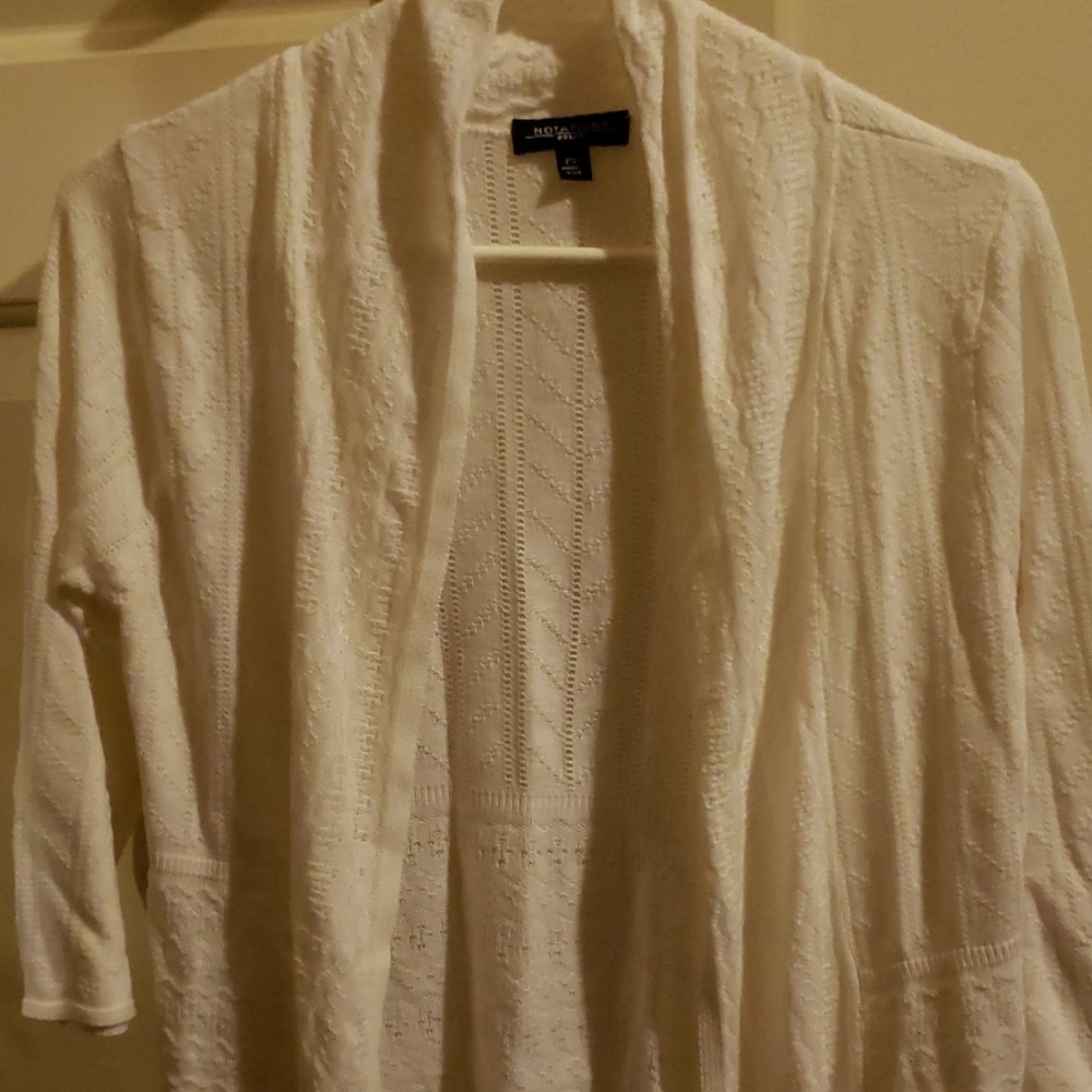 Notations petite white cardigan